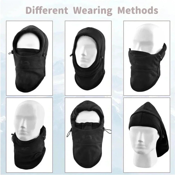 Kids Fleece Balaclava Face Mask Windproof Thicken Winter Hat Neck  Warmer - Picture 5 of 7